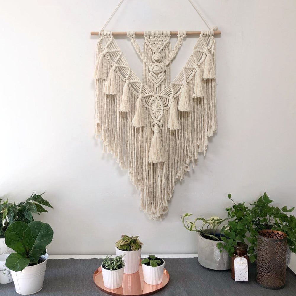 Colgante de macramé tejido a mano para colgar en la pared, tapiz tejido bohemio, artesanías bohemias, decoración de habitación, hermoso tapiz para decoración del hogar