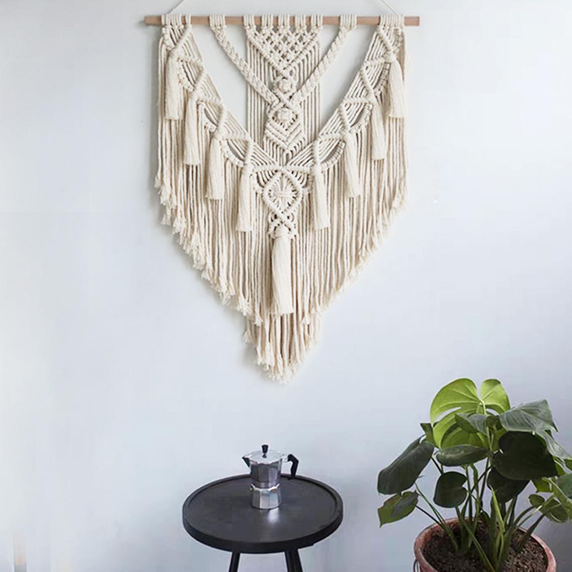 Colgante de macramé tejido a mano para colgar en la pared, tapiz tejido bohemio, artesanías bohemias, decoración de habitación, hermoso tapiz para decoración del hogar