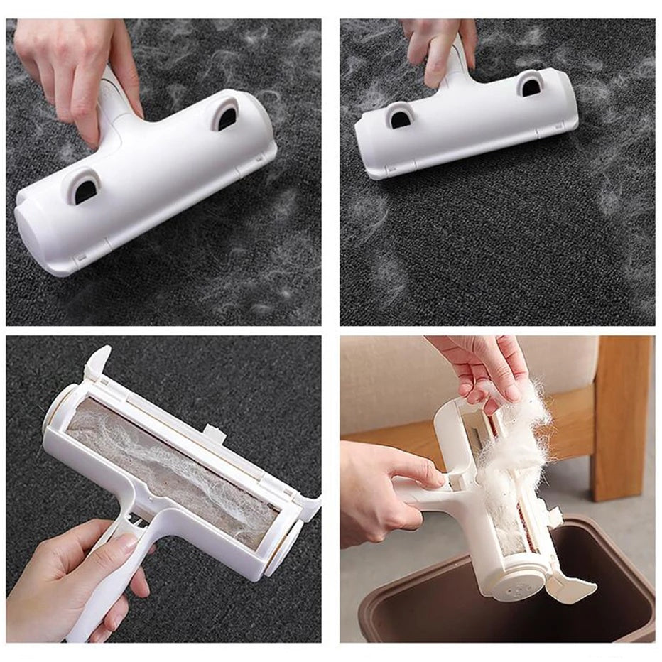 Rouleau d'épilation à 2 voies pour animaux de compagnie, brosse pour enlever les peluches, poils de chien et de chat, vêtements, brosse de nettoyage de tapis, rasoir Fuzz