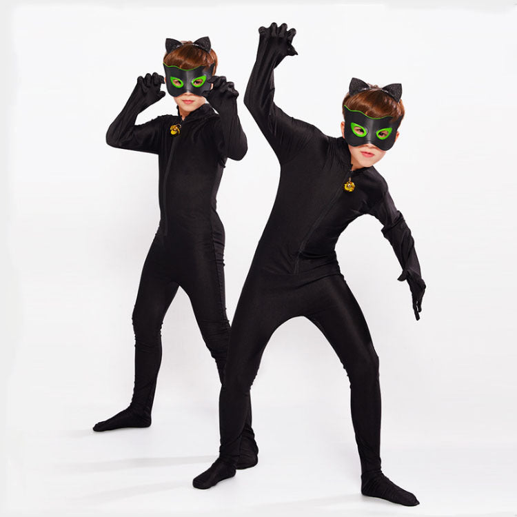 Vêtements de carnaval chauds chat Noir Cosplay ensembles dame Halloween fête de noël combinaison costume enfants filles costume