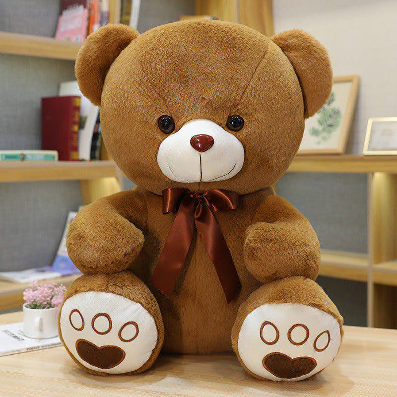 Sitting Teddy Bear Plush Toy Cute Ribbon Hug Bear Doll Pillow For Girlfriend Valentine's Day Gift Wholesale