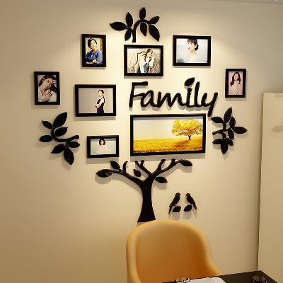 Sticker mural 3d arbre cadre photo