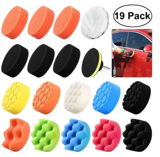 Car Beauty Ensemble d'éponges de polissage de 3 pouces, 19 pièces