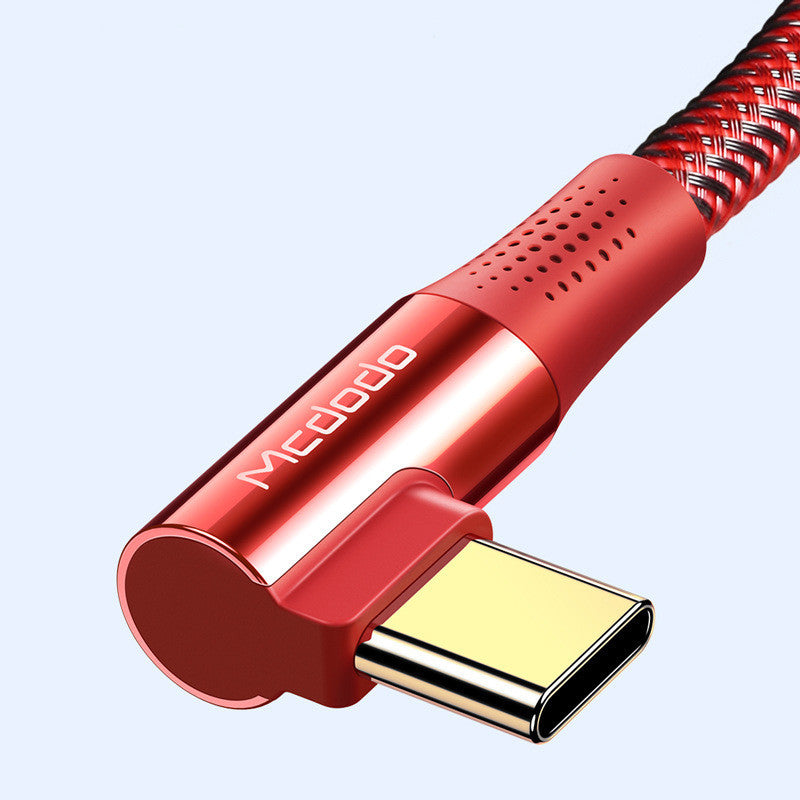 Línea de datos de codo tipo C a tipo C serie Meadow Firefox, enchufe ciego bidireccional, línea PD de 100W