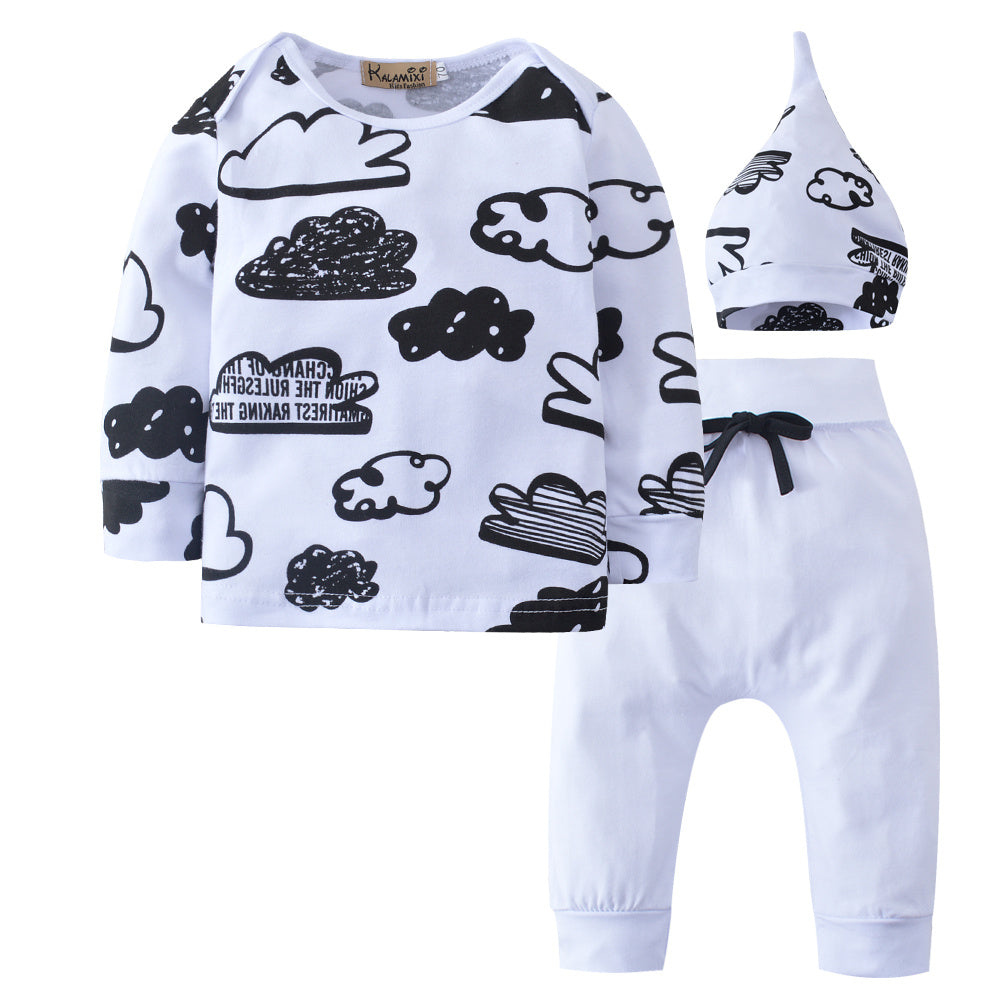 Ensemble 3 pièces pour bébé Ensemble bébé à imprimé nuage