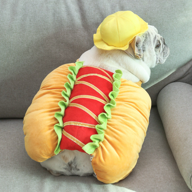 Tenue de transformation de vêtements de hot-dog pour chien