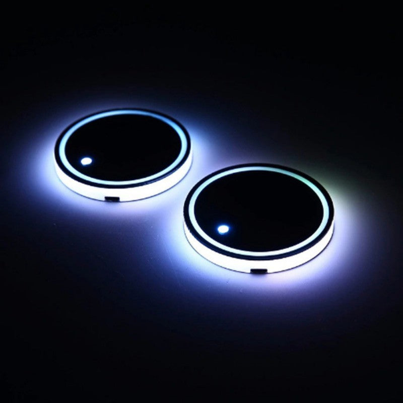 Car LED Luminous Water Cup Non-slip Mat Door Slot