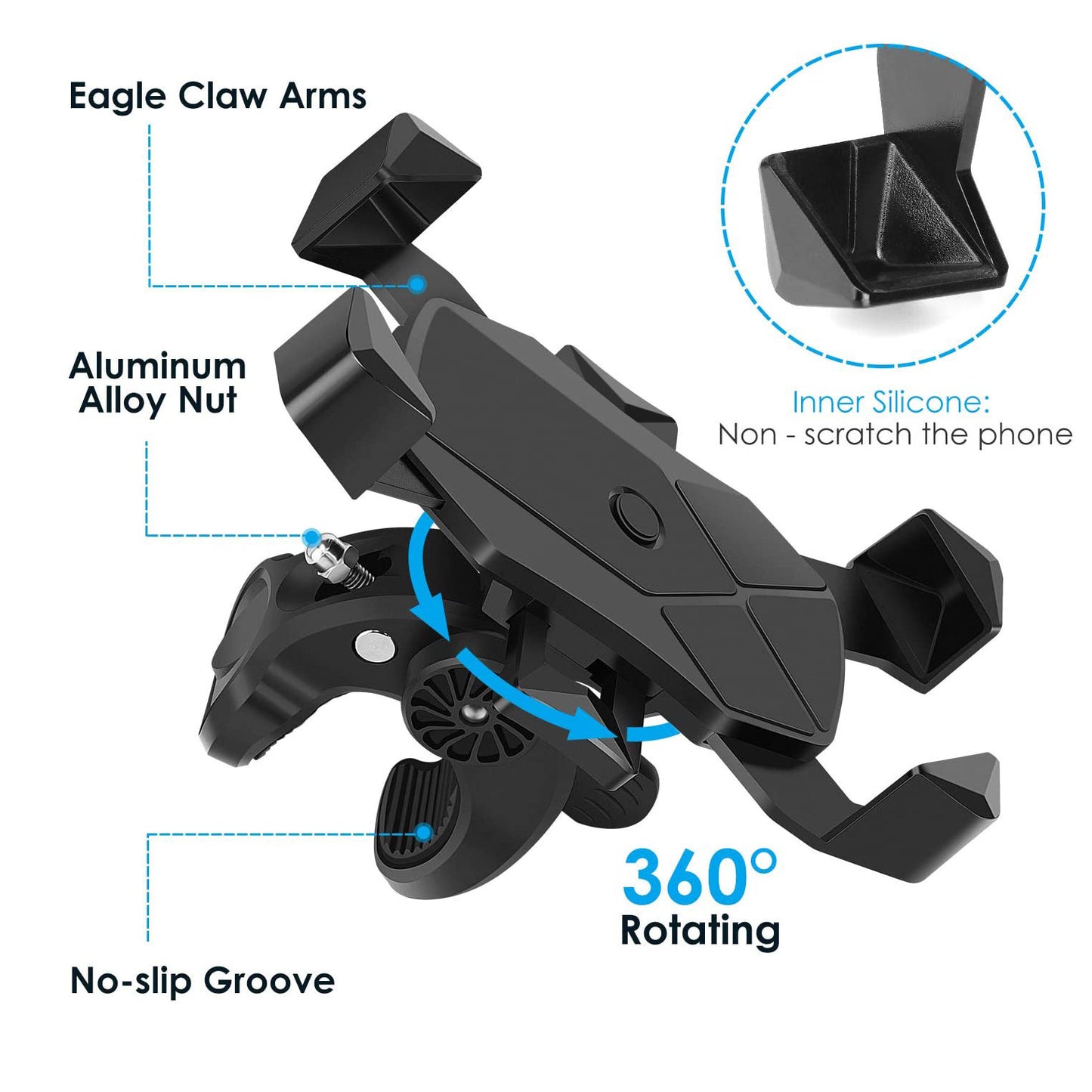 Support de vélo Anti-chute et Anti-secouement, support de moto, support de Navigation Mobile télescopique automatique à quatre griffes