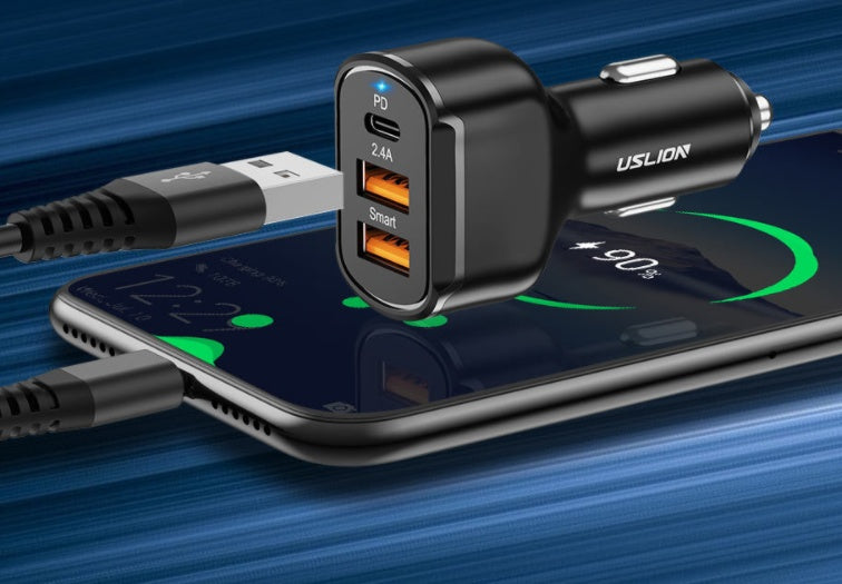 Chargeur de voiture à chargement rapide pour téléphone portable