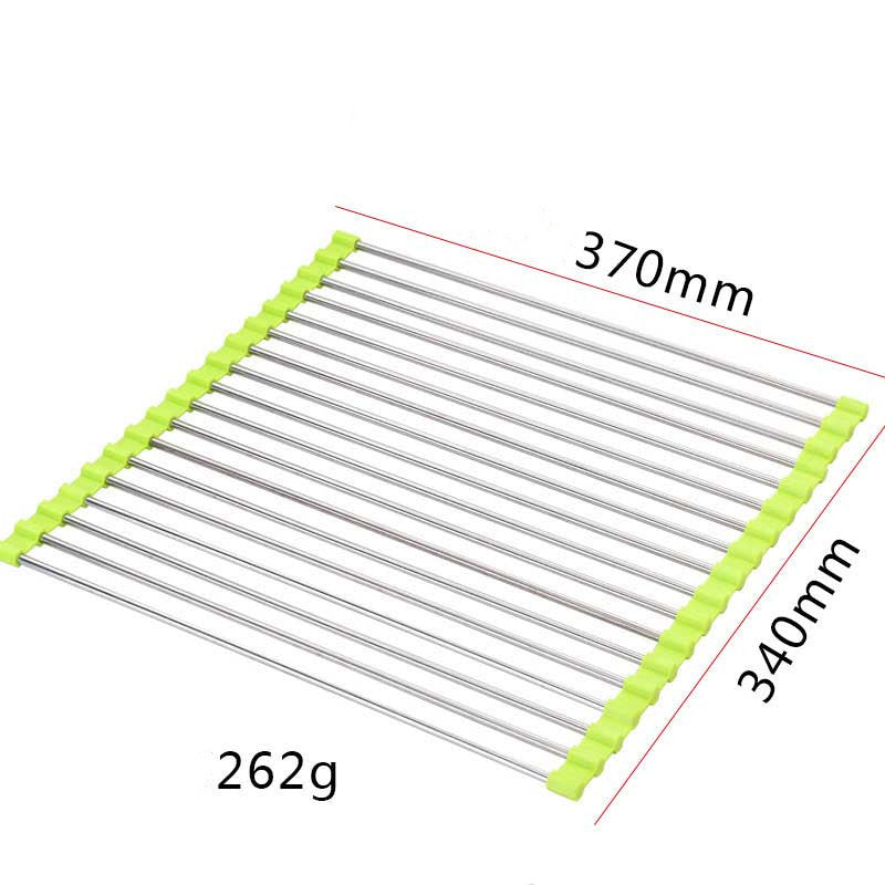 Estante para fregadero, estante de drenaje de acero inoxidable, fregadero de cocina plegable, estante para platos