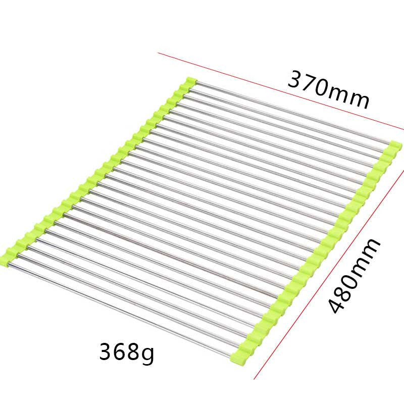 Estante para fregadero, estante de drenaje de acero inoxidable, fregadero de cocina plegable, estante para platos