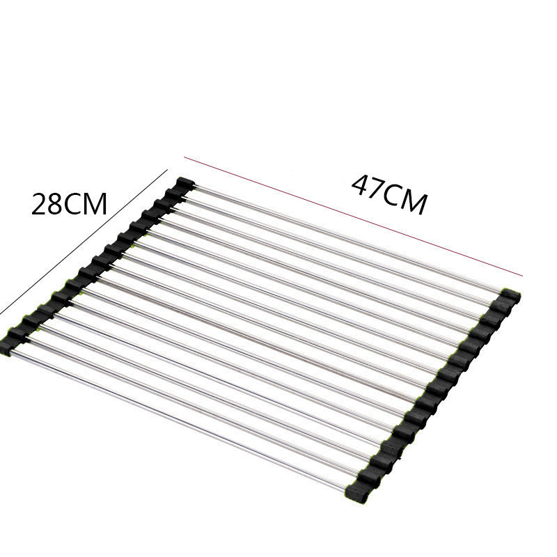 Estante para fregadero, estante de drenaje de acero inoxidable, fregadero de cocina plegable, estante para platos