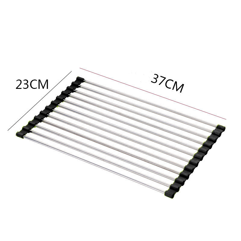 Estante para fregadero, estante de drenaje de acero inoxidable, fregadero de cocina plegable, estante para platos