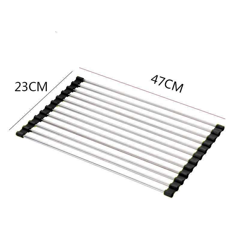 Estante para fregadero, estante de drenaje de acero inoxidable, fregadero de cocina plegable, estante para platos