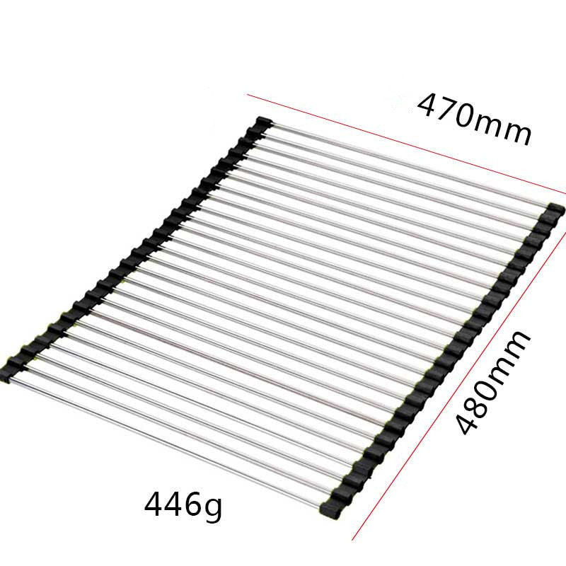 Estante para fregadero, estante de drenaje de acero inoxidable, fregadero de cocina plegable, estante para platos