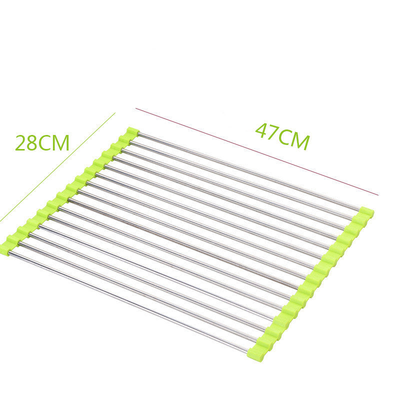 Estante para fregadero, estante de drenaje de acero inoxidable, fregadero de cocina plegable, estante para platos