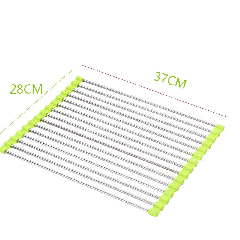 Estante para fregadero, estante de drenaje de acero inoxidable, fregadero de cocina plegable, estante para platos
