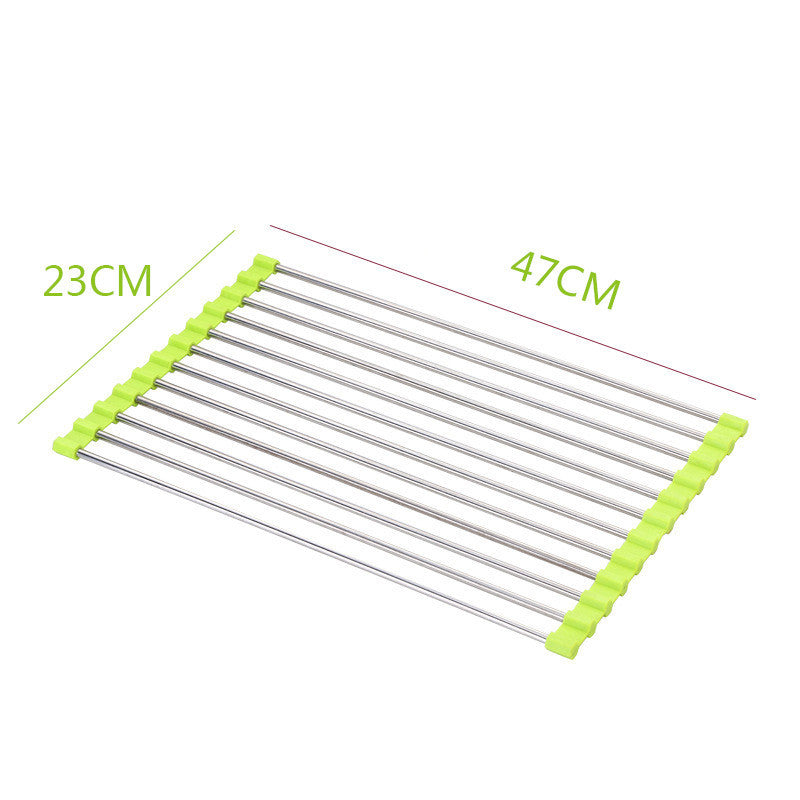 Estante para fregadero, estante de drenaje de acero inoxidable, fregadero de cocina plegable, estante para platos