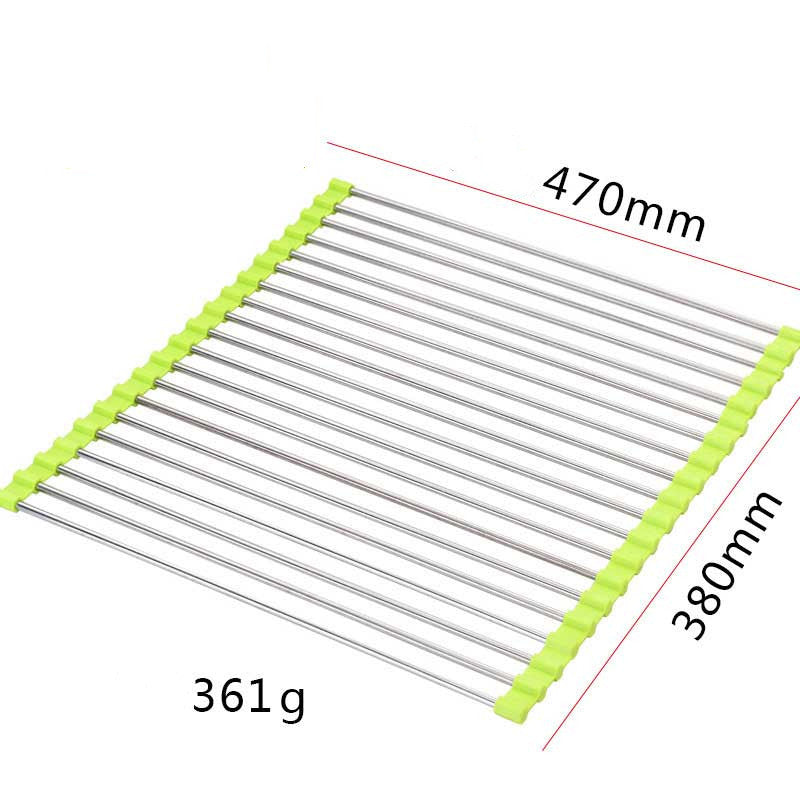 Estante para fregadero, estante de drenaje de acero inoxidable, fregadero de cocina plegable, estante para platos