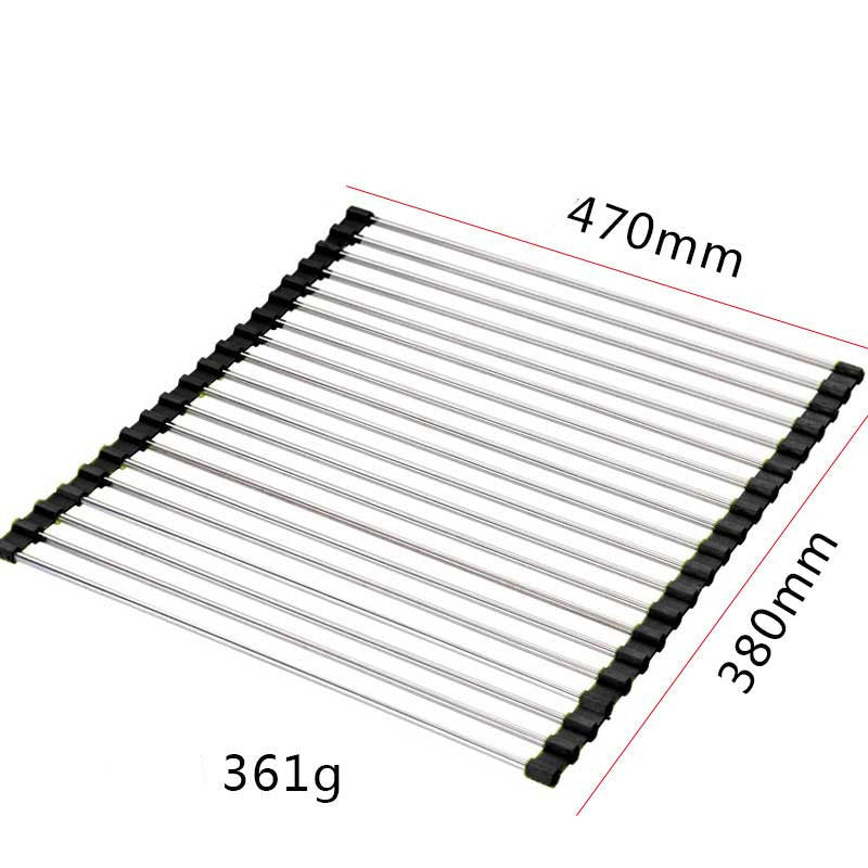 Estante para fregadero, estante de drenaje de acero inoxidable, fregadero de cocina plegable, estante para platos