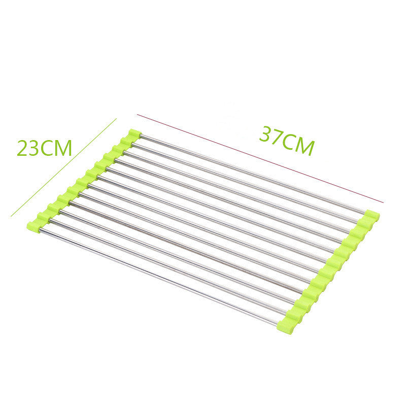 Estante para fregadero, estante de drenaje de acero inoxidable, fregadero de cocina plegable, estante para platos