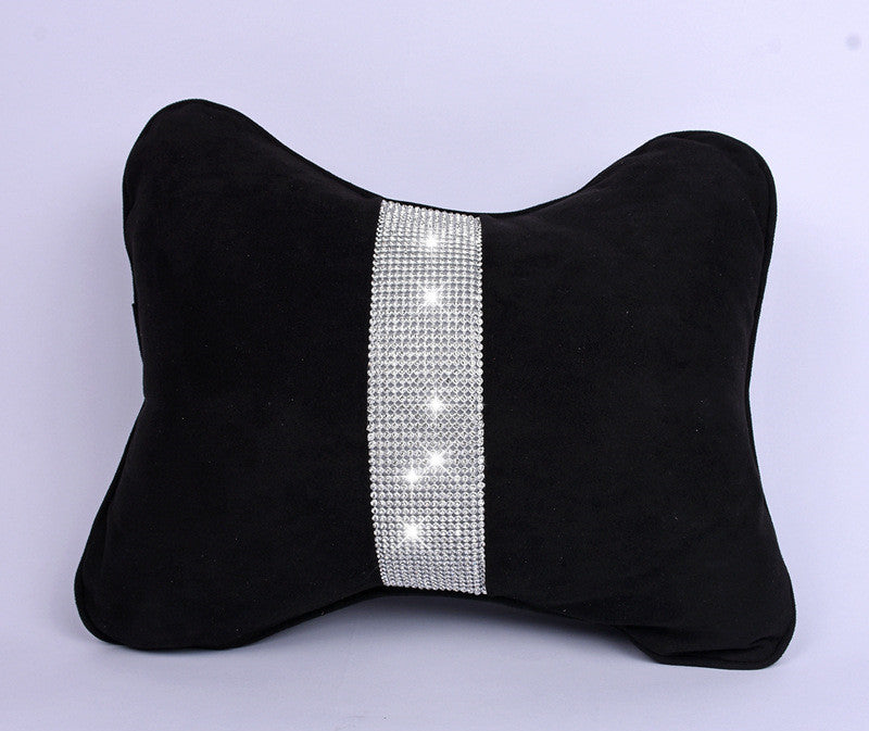 Oreiller de cou de voiture clouté de diamants, Support de taille, intérieur de voiture avec perceuse, appui-tête, Support de taille, fournitures de voiture, strass en velours de peau de cerf