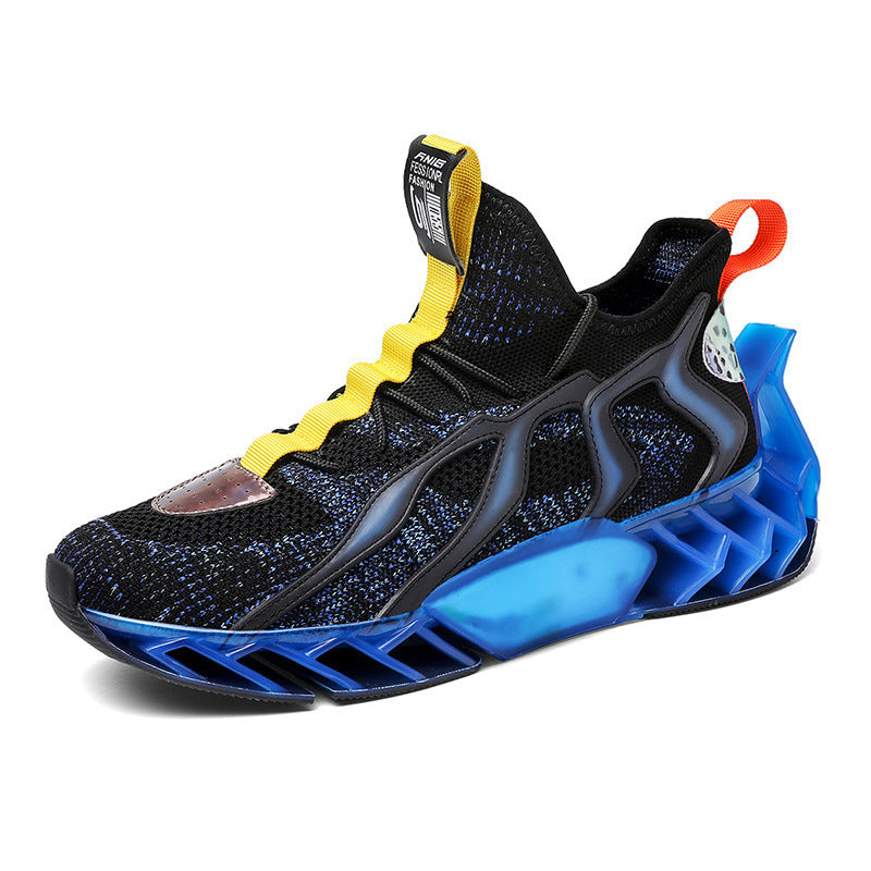 Chaussures de sport à semelle épaisse de loisirs tissées volantes pour hommes