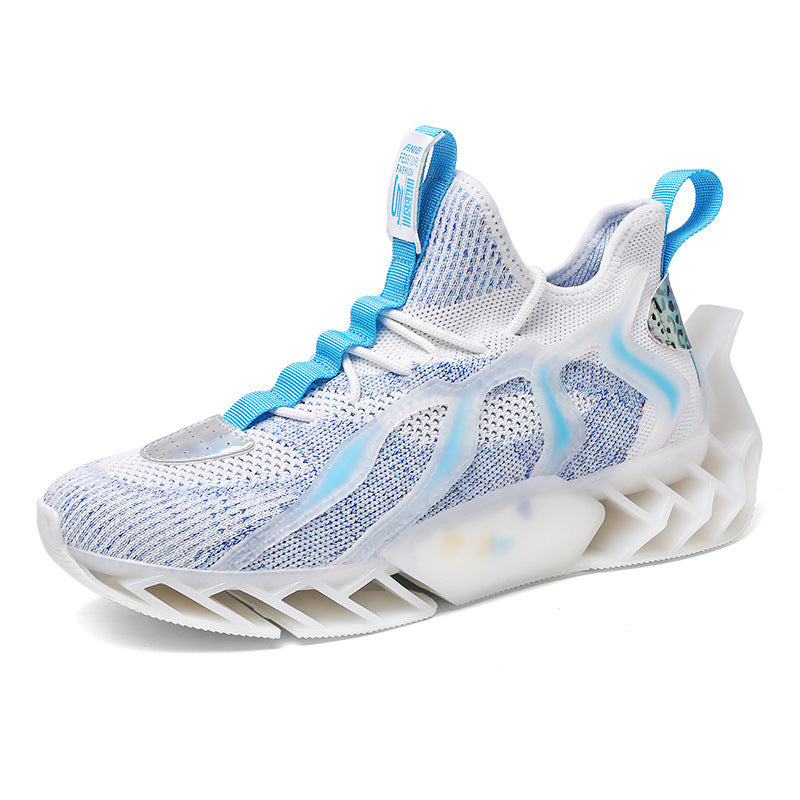 Chaussures de sport à semelle épaisse de loisirs tissées volantes pour hommes