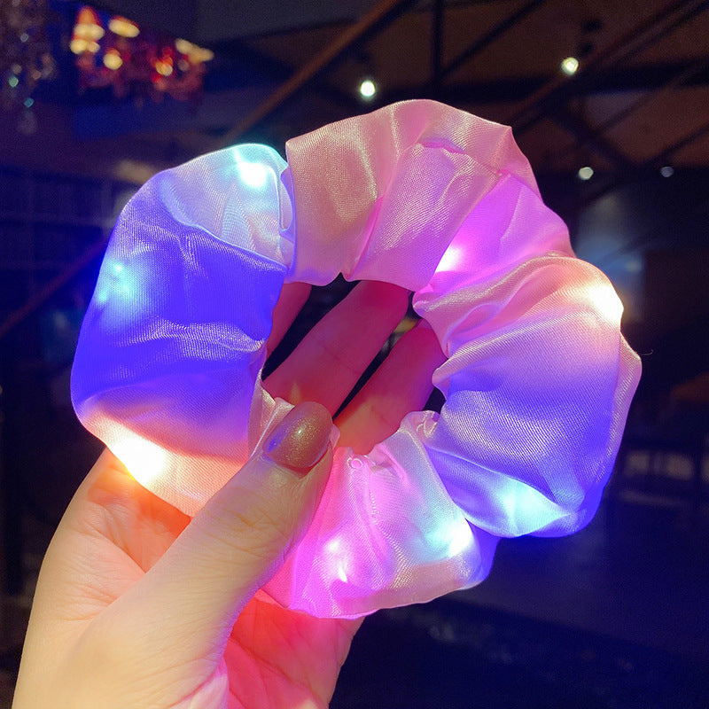 Diadema luminosa LED para mujer, bandas elásticas para el pelo para niña, lazos para el pelo, coleteros, accesorios para la cabeza