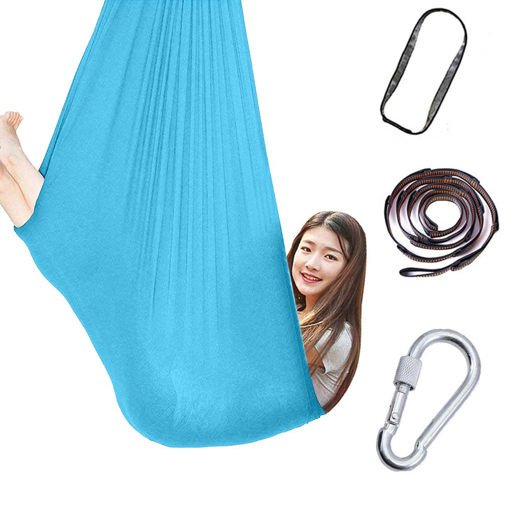 Hamaca columpio interior y exterior de algodón para niños, para acurrucarse hasta terapia sensorial infantil, paquete elástico suave, asiento estable