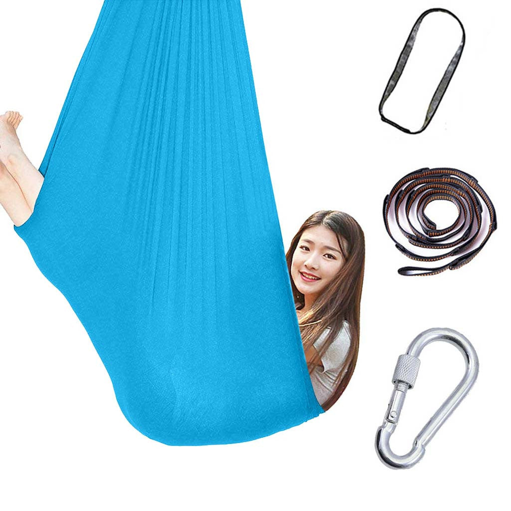 Hamaca columpio interior y exterior de algodón para niños, para acurrucarse hasta terapia sensorial infantil, paquete elástico suave, asiento estable