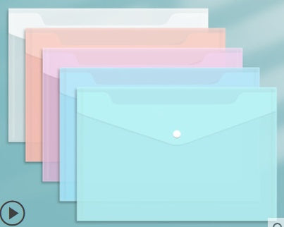 File Bag Transparent Plastic A4 Thickened Large Capacity Snap Test Paper Storage Bag