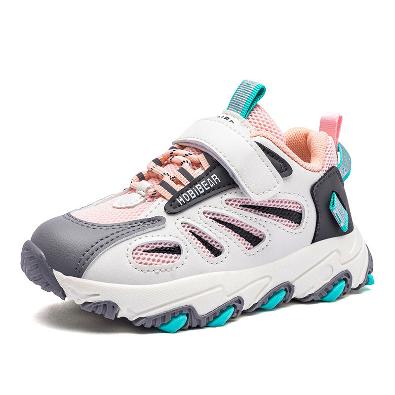 Zapatos encantadores para niñas, zapatos deportivos grandes para niños para las cuatro estaciones, nuevos zapatos blancos pequeños de ocio para niños, zapatos para padres para niños