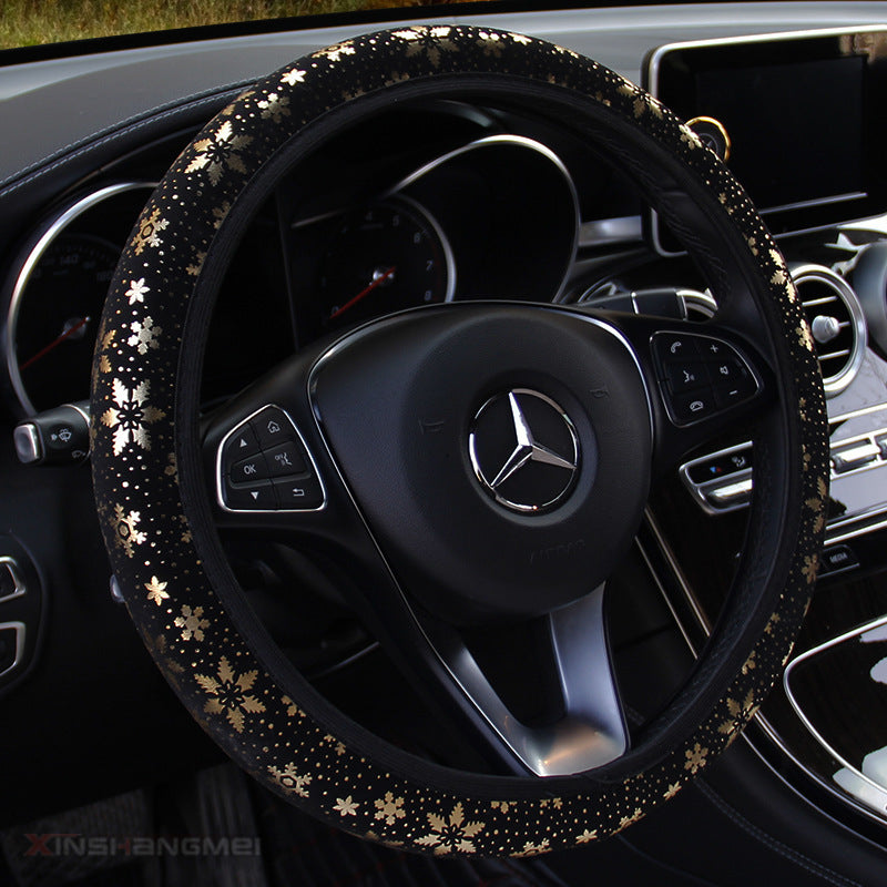 Car Steering Wheel Cover Hot Stamping Snowflake Without Inner Ring Elastic Band Grip