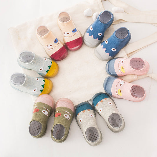 Chaussures et chaussettes pour bébé, chaussettes de sol à fond souple, mignonnes, antidérapantes, dessin animé, pour enfants en bas âge