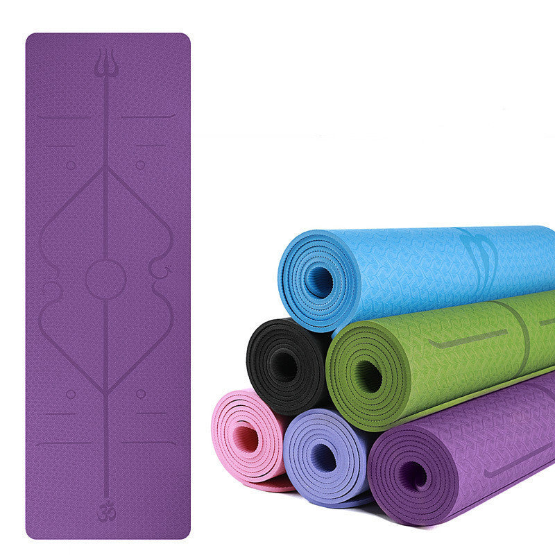 Tapis de yoga bicolore 6 mm ligne de posture tapis de yoga tapis de fitness