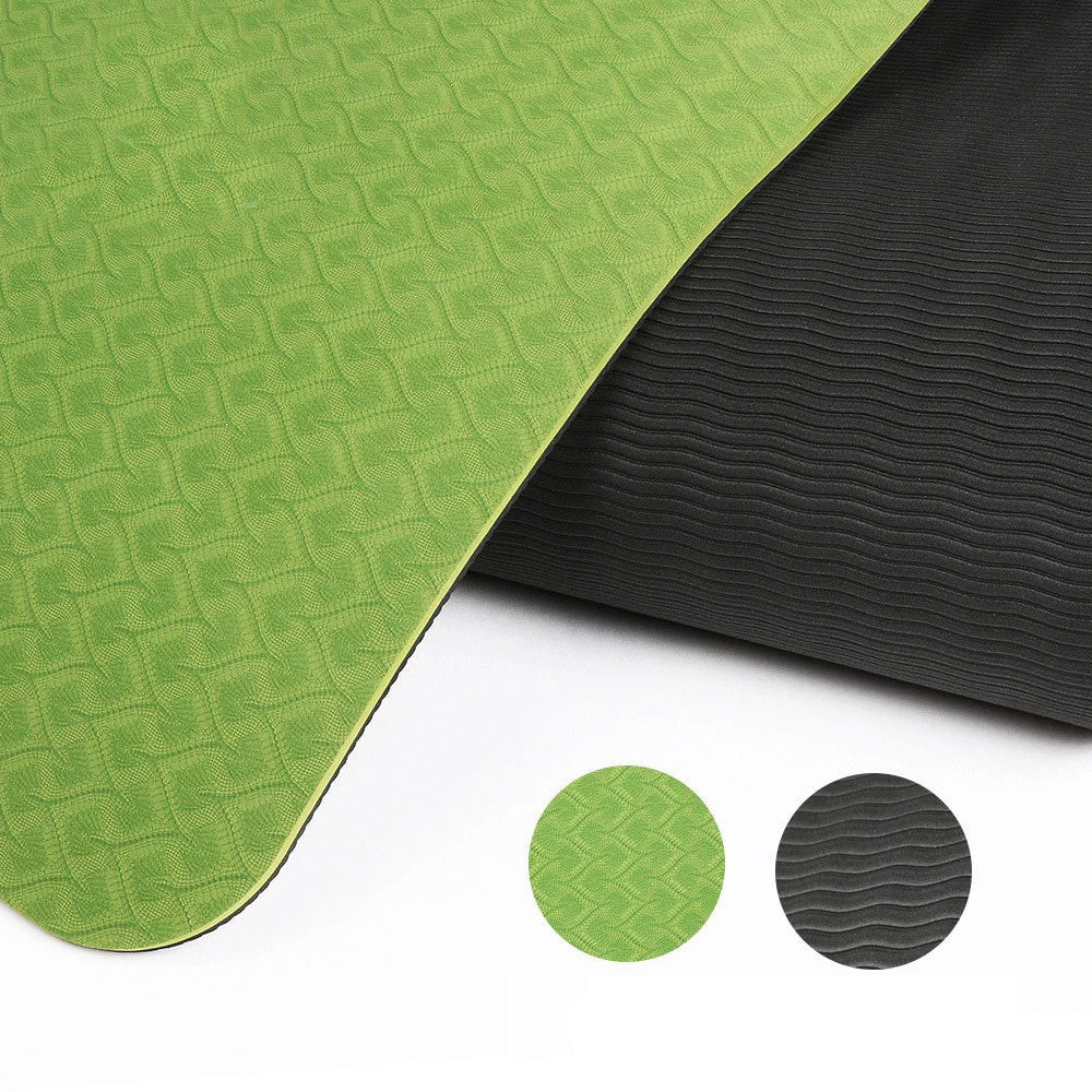 Tapis de yoga bicolore 6 mm ligne de posture tapis de yoga tapis de fitness