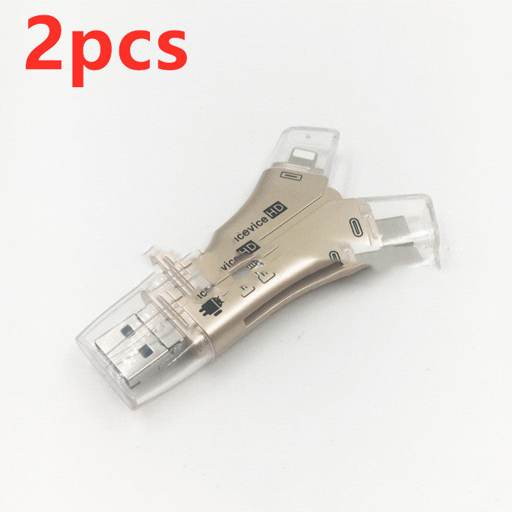 Lector de tarjetas de teléfono móvil TF SD multifuncional cuatro en uno universal