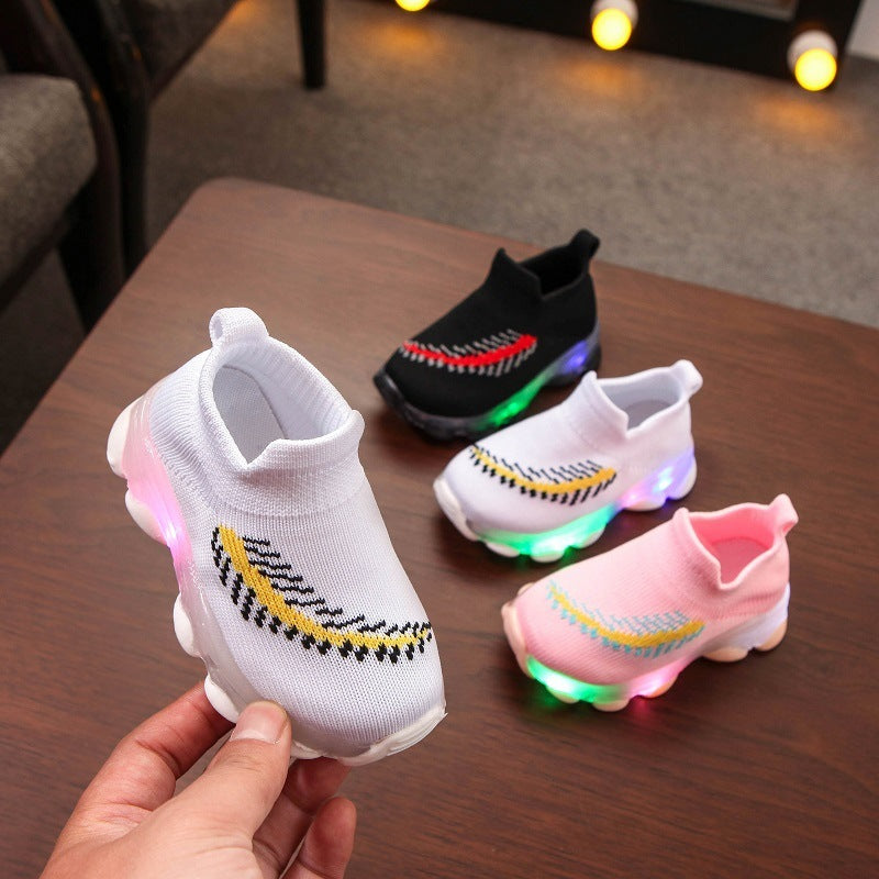 Sensor de luz Led calcetines con luz zapatos zapatos ligeros para niños y niñas