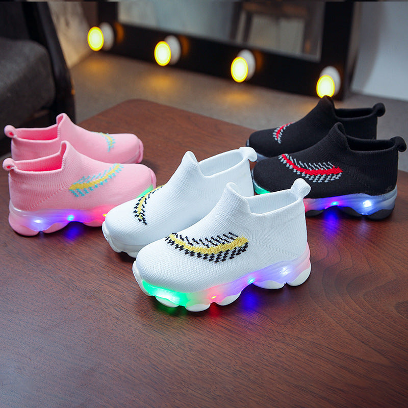 Sensor de luz Led calcetines con luz zapatos zapatos ligeros para niños y niñas