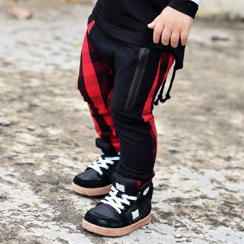 Pudcoco garçon pantalon 1Y-6Y mode enfant en bas âge enfants garçons Plaid bas pantalon culotte sarouel pantalon décontracté