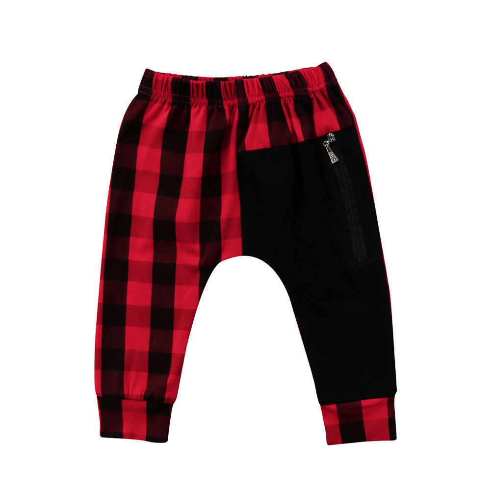Pudcoco garçon pantalon 1Y-6Y mode enfant en bas âge enfants garçons Plaid bas pantalon culotte sarouel pantalon décontracté