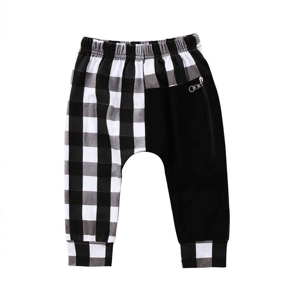 Pudcoco garçon pantalon 1Y-6Y mode enfant en bas âge enfants garçons Plaid bas pantalon culotte sarouel pantalon décontracté