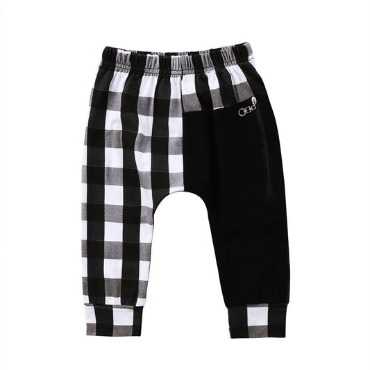 Pudcoco garçon pantalon 1Y-6Y mode enfant en bas âge enfants garçons Plaid bas pantalon culotte sarouel pantalon décontracté