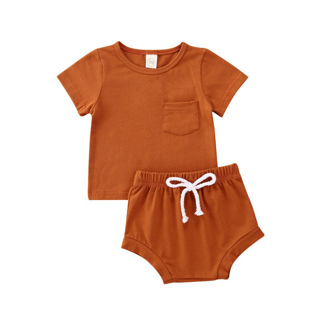 Vêtements pour garçons, chemise et short pour enfants, 2 pièces, pour bébés, enfants d'été