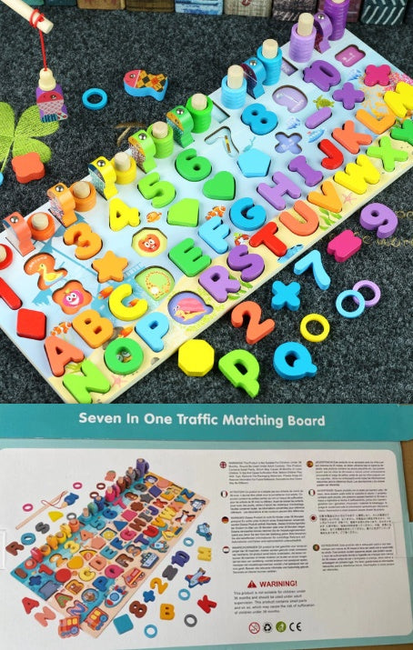 Juguetes educativos para niños en edad preescolar 3D, juguetes de bloques de construcción magnéticos aritméticos Montessori de madera