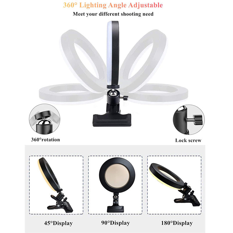 Éclairage spécial transfrontalier pour vidéoconférence sur ordinateur portable avec clip de bureau