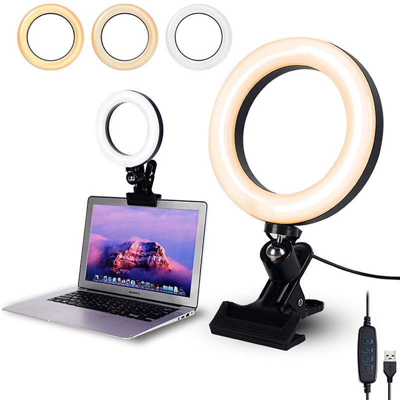 Éclairage spécial transfrontalier pour vidéoconférence sur ordinateur portable avec clip de bureau