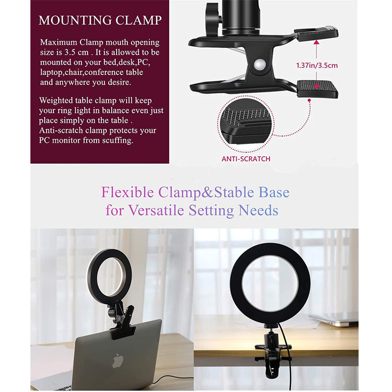 Éclairage spécial transfrontalier pour vidéoconférence sur ordinateur portable avec clip de bureau