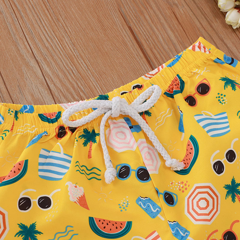 Pantalon décontracté pour enfants de plage imprimé de dessin animé explosif
